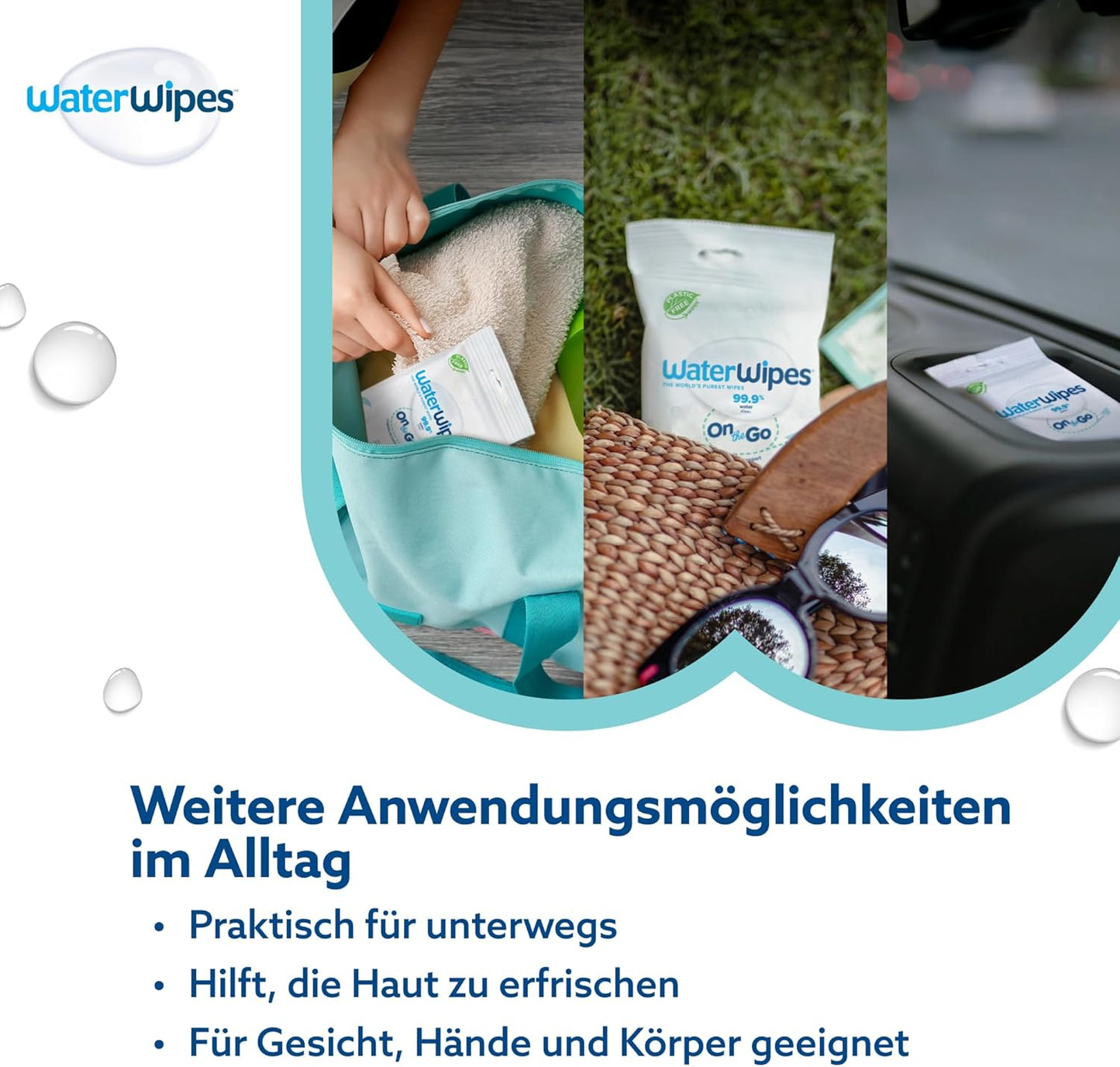 Sensitive+ On The Go Feuchttücher, 100 Stück, 100 stück (10er Pack)