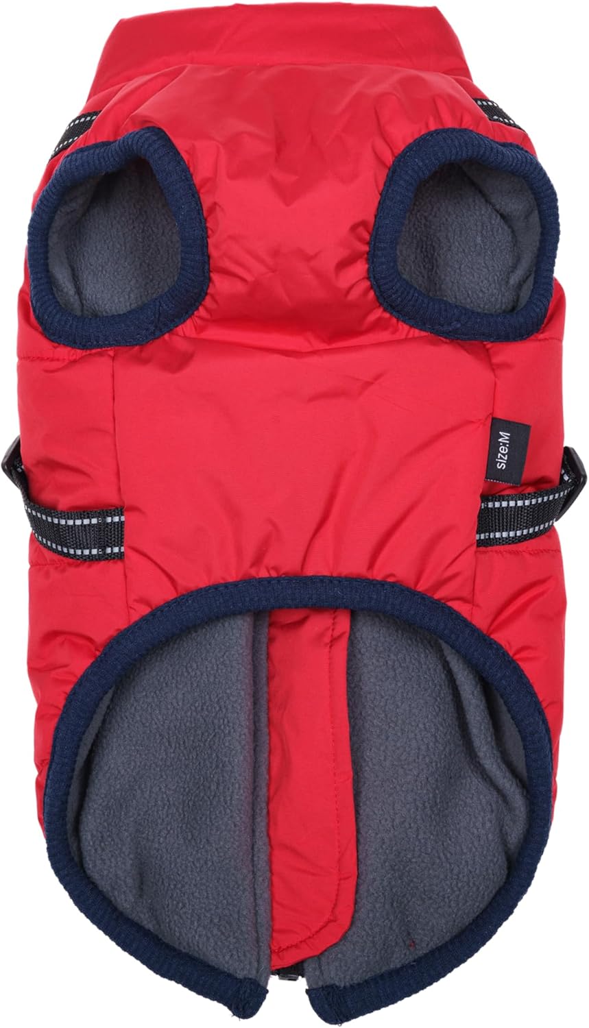 Hundejacke Winterweste mit Brustgurt, 4XL rot