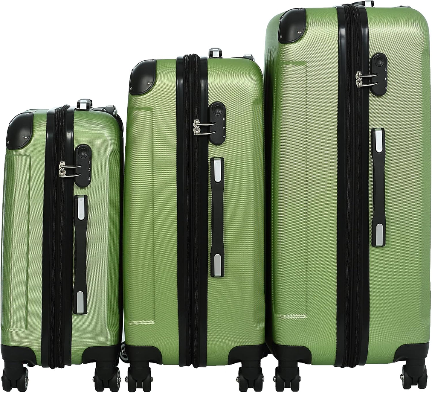 3-teiliges Luxus Koffer-Set, 3.tlg Set Grün