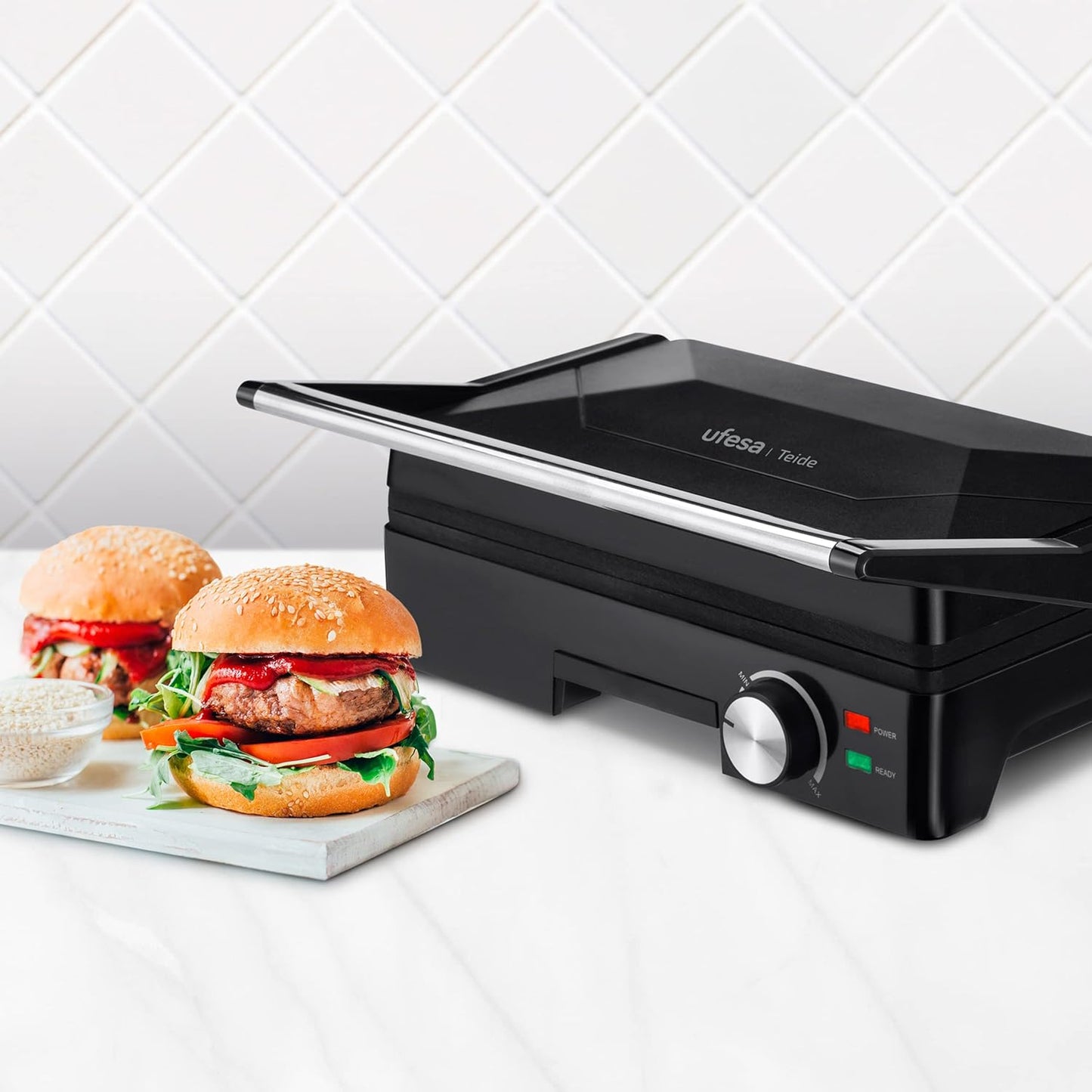 Elektrischer Tischgrill mit Antihaftbeschichtung, Grill 1600W
