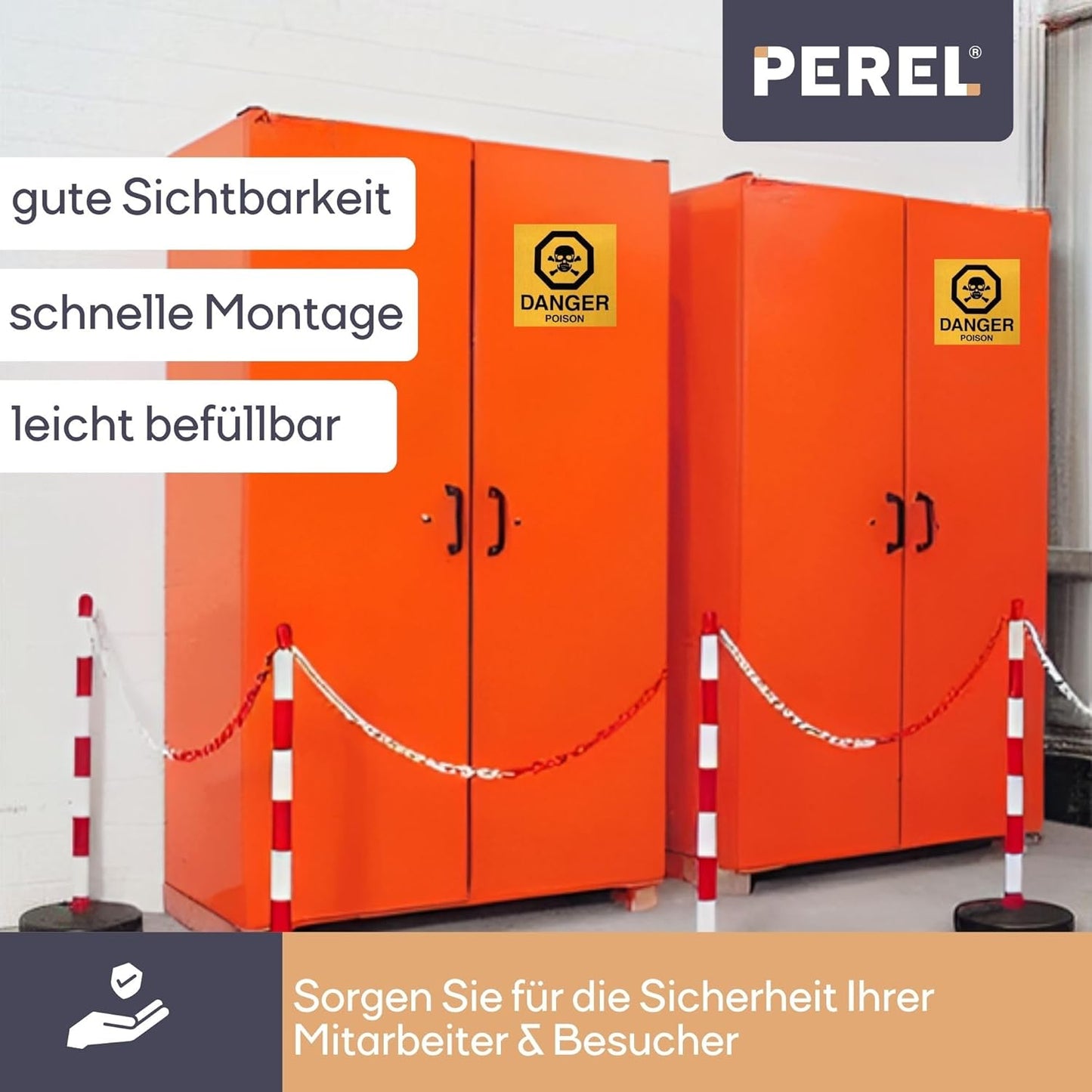 2er Absperrpfosten-Set mit befüllbarem Fuss