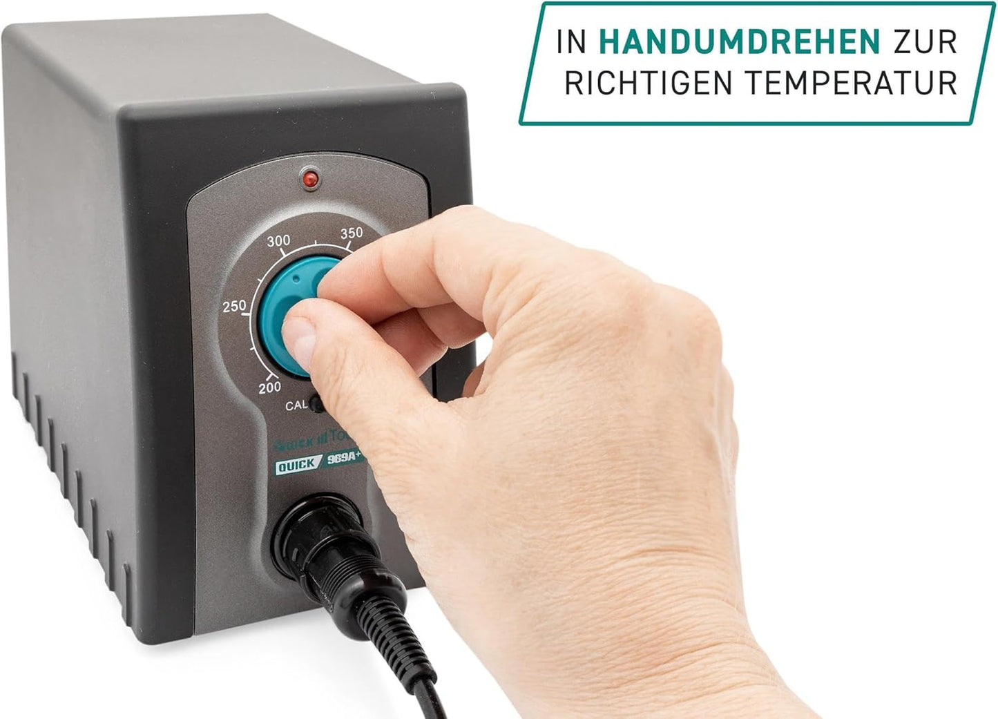 Analoge Lötstation mit Zubehör-Set, QUICK 969A+ analog 70W Mit Zubehör-set