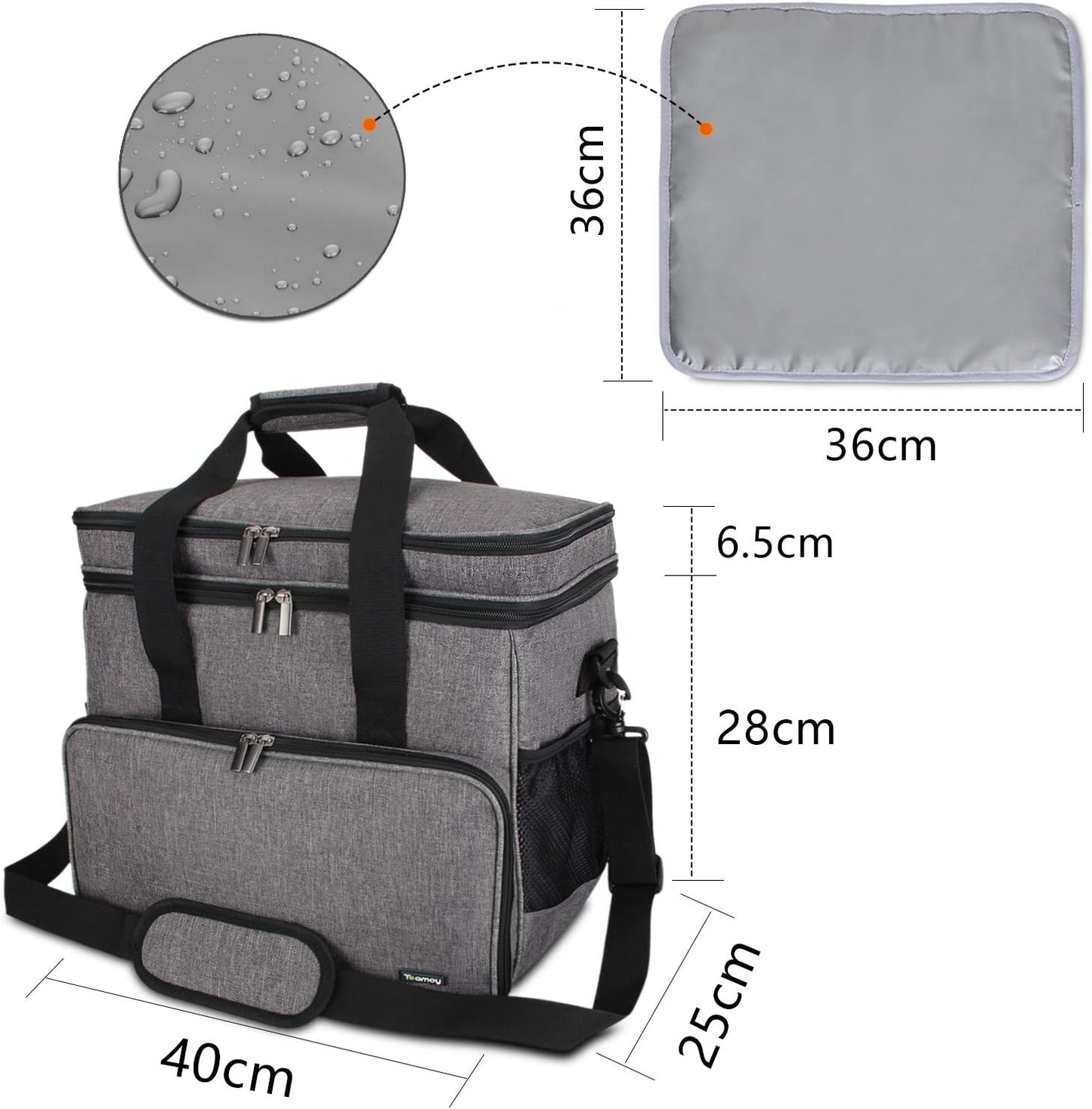 Reisetasche für Hundeausrüstung, L, Grau