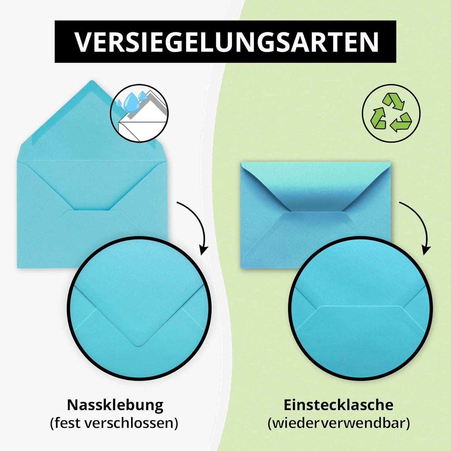 Briefumschläge DIN C6 (150 Stück), 150 Umschläge 61-Türkis