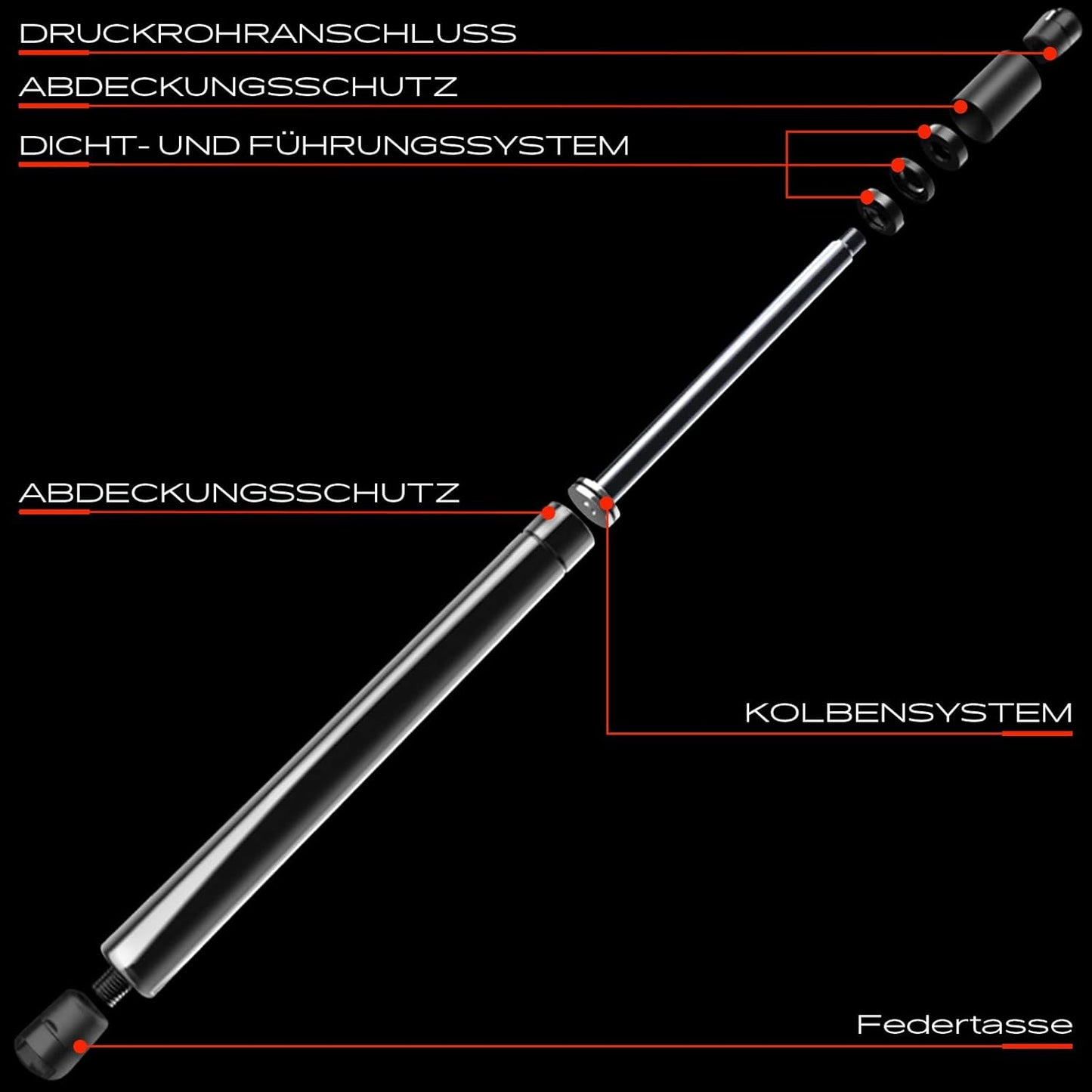 Gasdruckdämpfer-Set, 245MM 250N