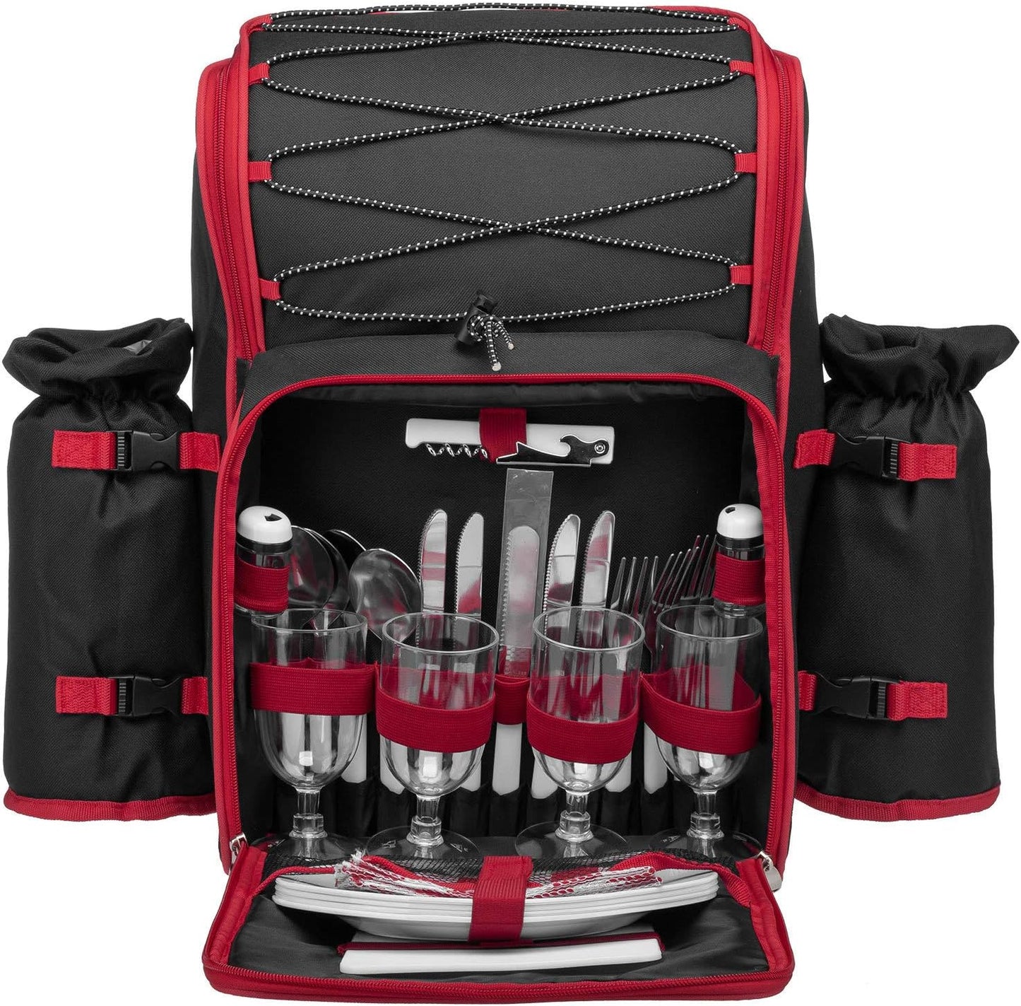 Picknickrucksack, Schwarz Weiss Gepunktet