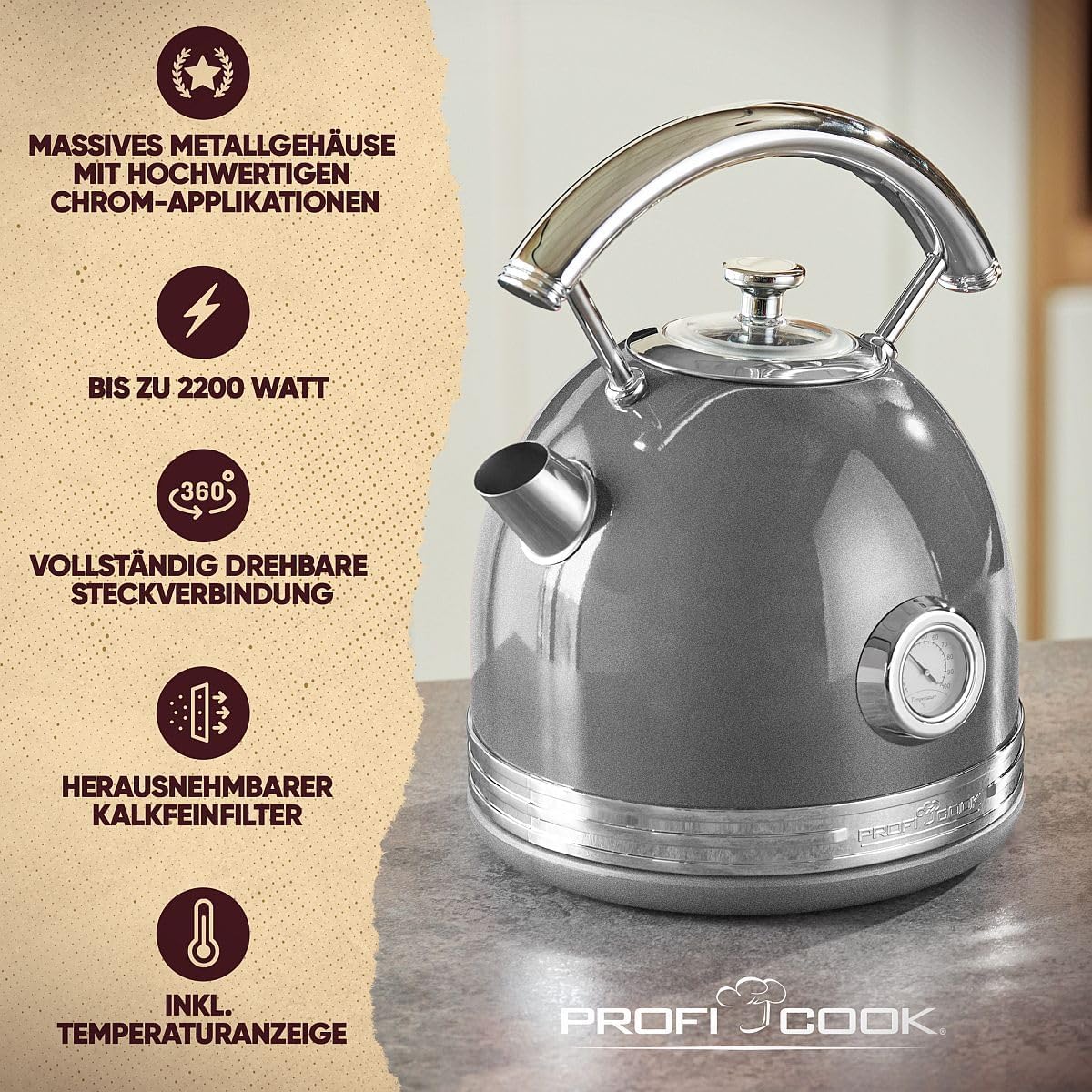 Retro Wasserkocher PC-WKS 1192