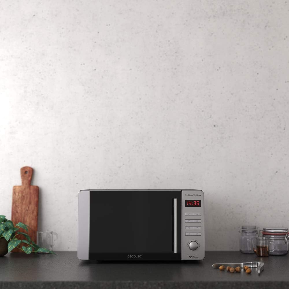 Mikrowelle Pro Clean 5110 mit Grillfunktion, Inox 20 L Digital mit Grill