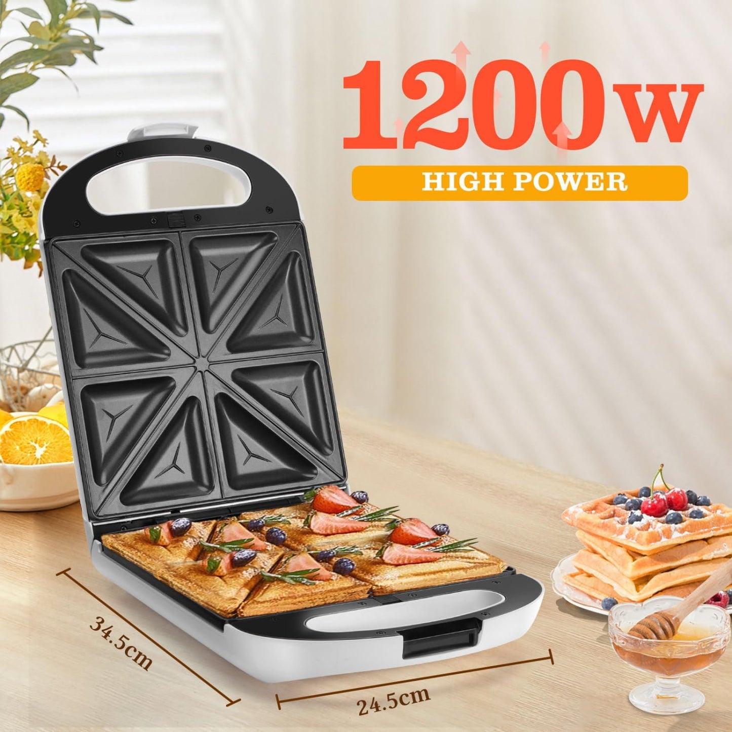 Sandwichtoaster und Waffeleisen, Weiss
