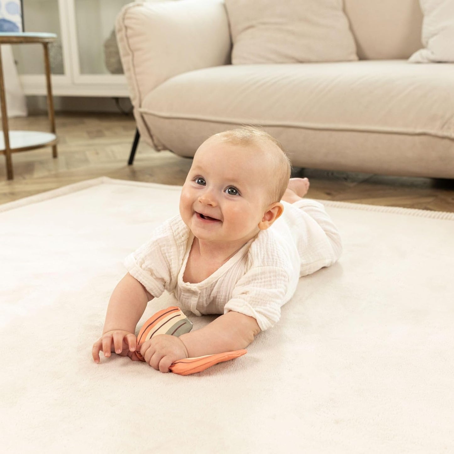 Baby-Samtspielteppich, Beige 150 x 200 cm