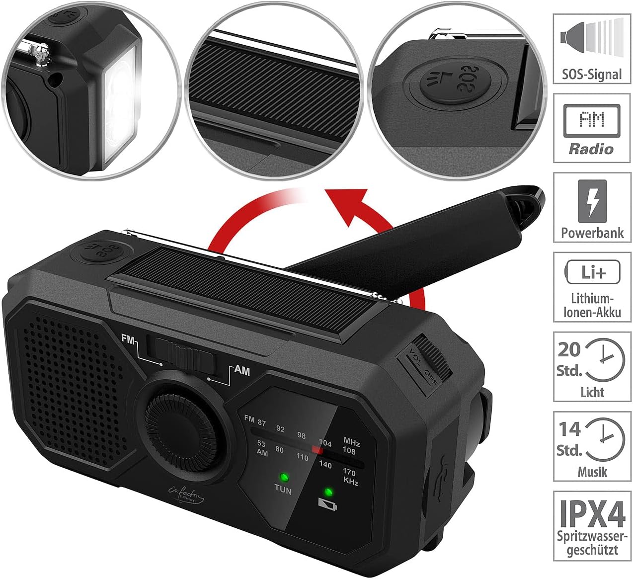 Solar- und Dynamo-Koffer-Radio