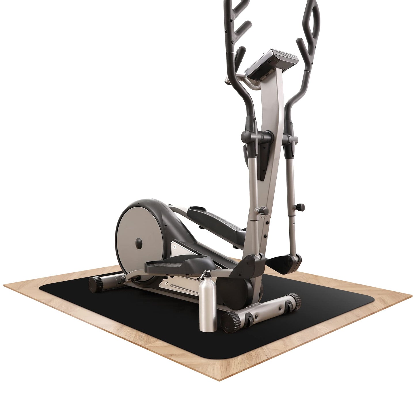 Bodenschutzmatte für Fitnessgeräte (rutschfest), Schwarz 120L x 90B x 0.1D cm