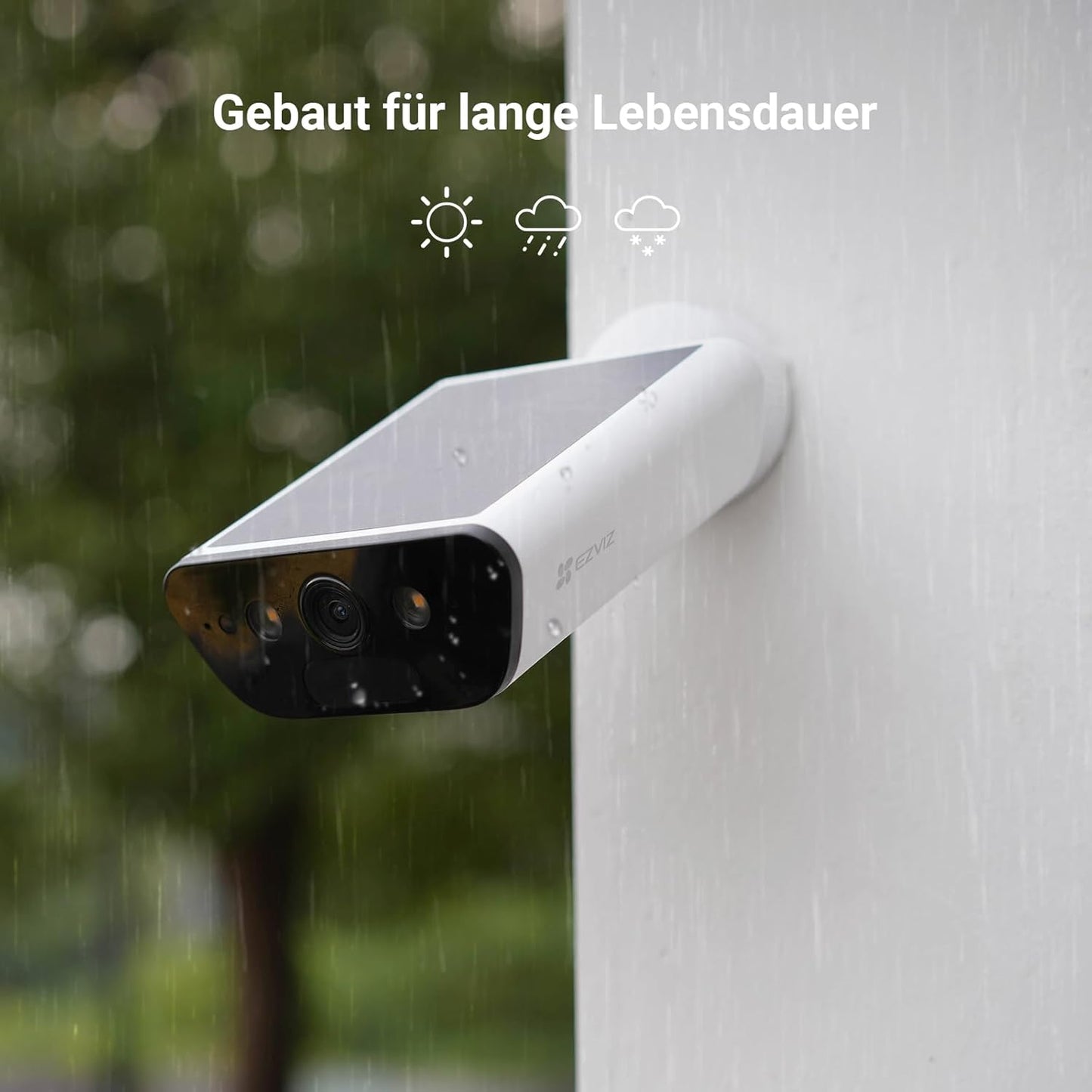 4K Kabellose Überwachungskamera mit Solarpanel, Akku Kamera