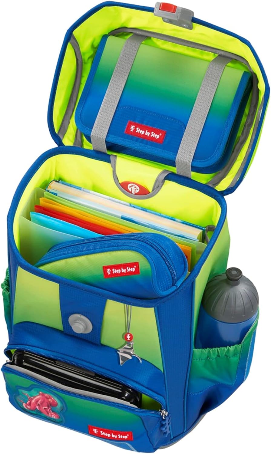 Ranzen-Set Cloud Ocean, Red Octopus - Blau - Gelb