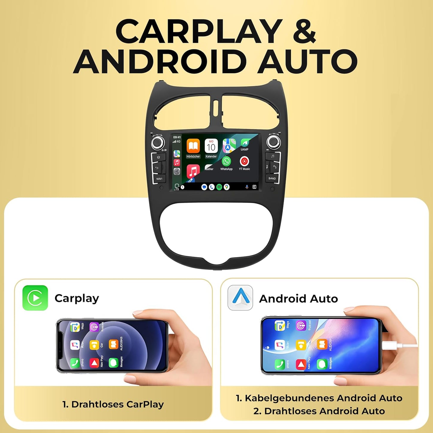 AP6-L2 Android 14 Autoradio mit Navigation & CarPlay für Peugeot 206 / 206CC / 206SW (2000-2016), AP6-L2