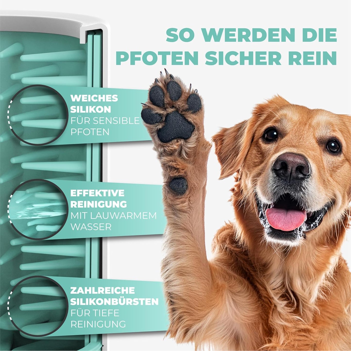 Pfotenreiniger mit Mikrofaserhandtuch, Large