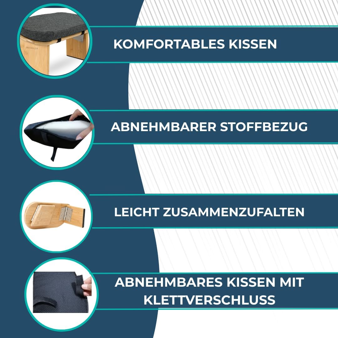 Klappbare Meditationsbank mit Kissen