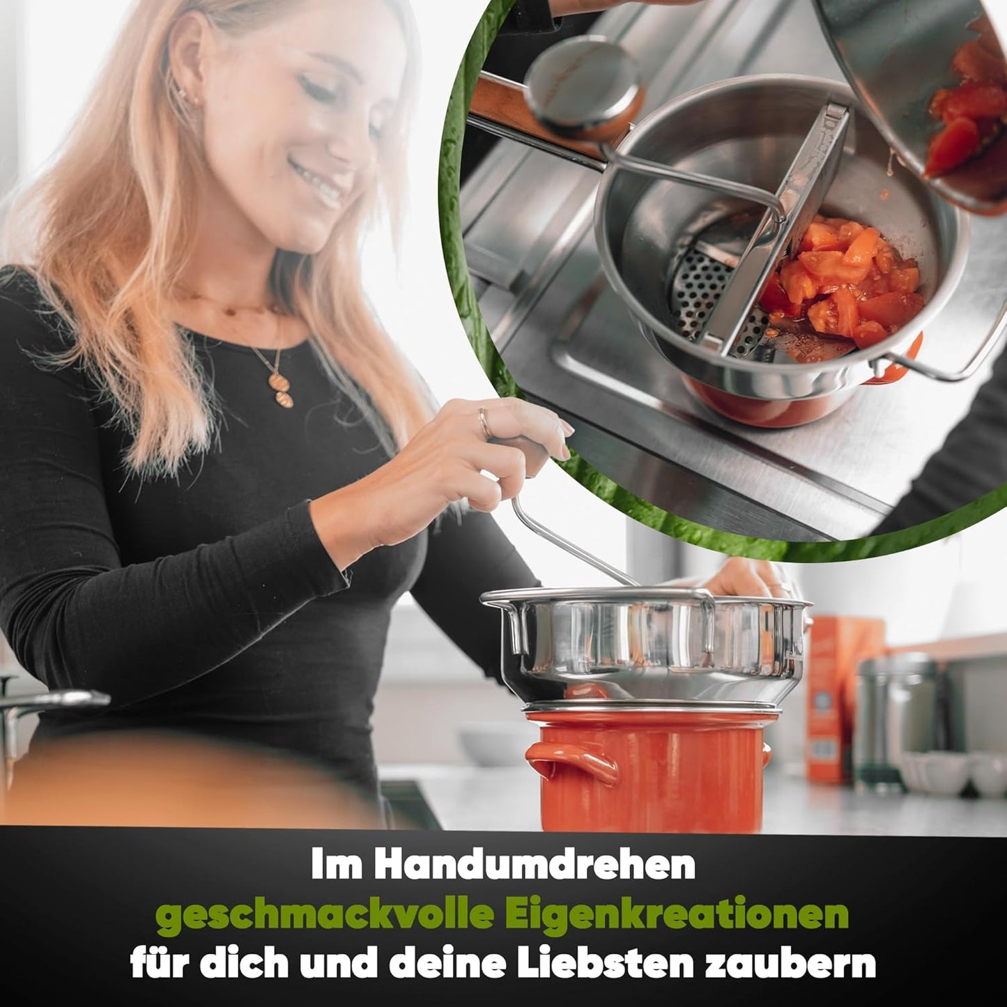 Passiermühle-Set, Mit Gläsern & Trichter