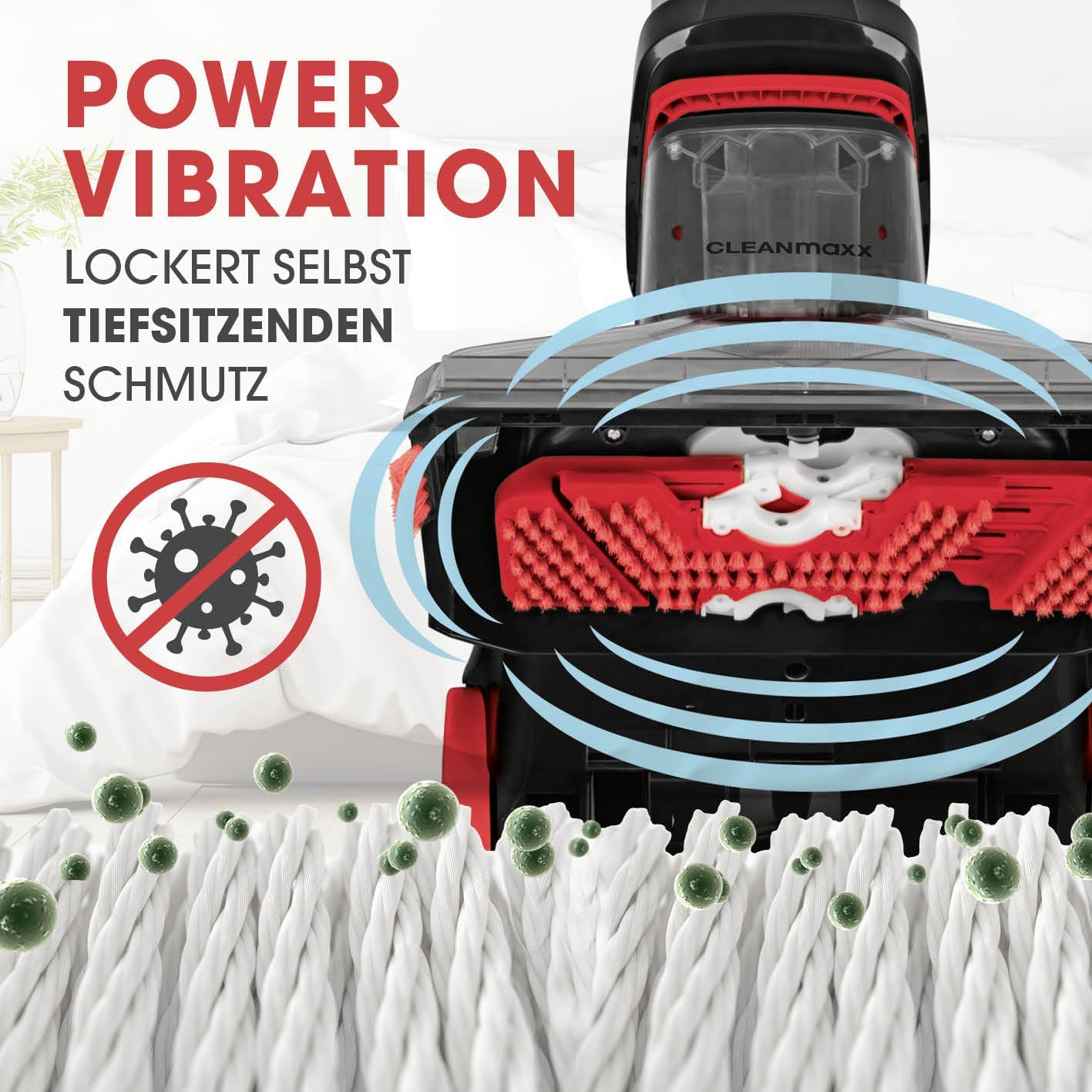Teppichreiniger mit Vibrationsbürsten, FloorClean