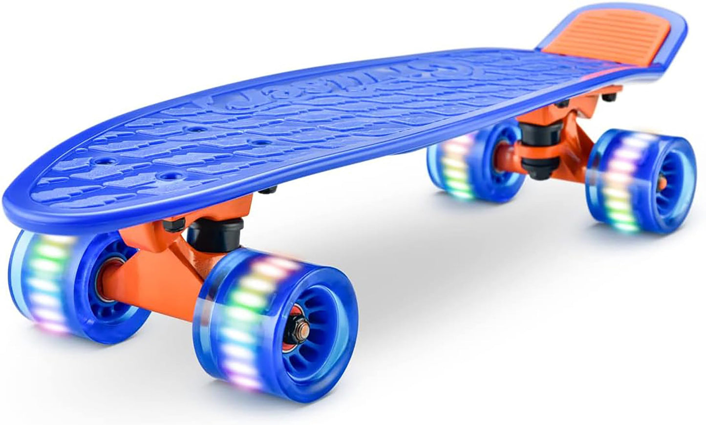 Mini Skateboard mit LED-Rollen für Kinder, Blau
