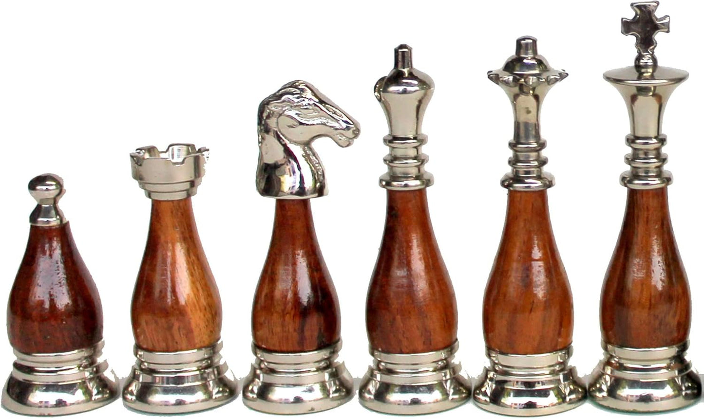 Sammleredition Schachfiguren, 3.5" Holz Messing