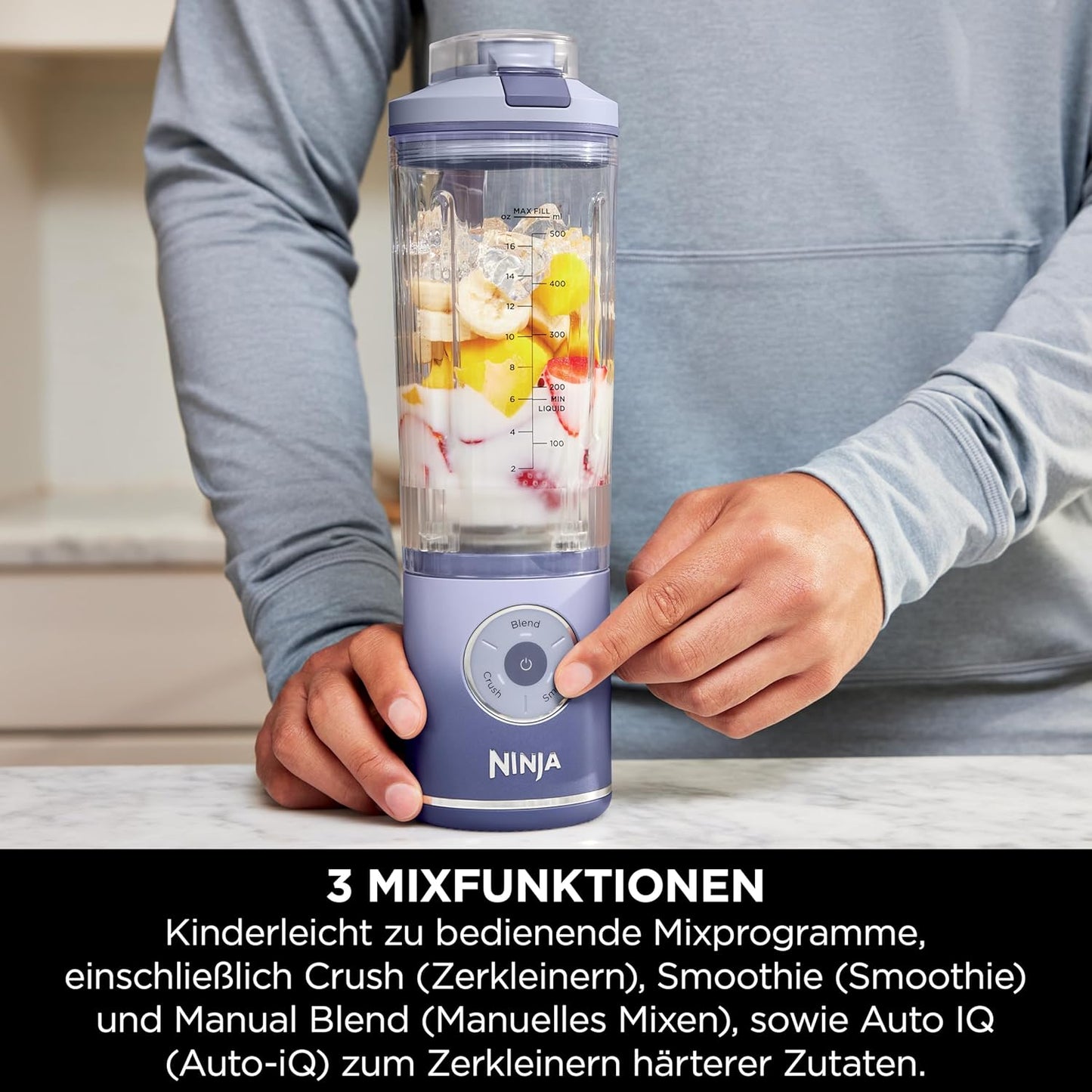 Bundle mit tragbaren Mini-Standmixer, Lavendel/Silber