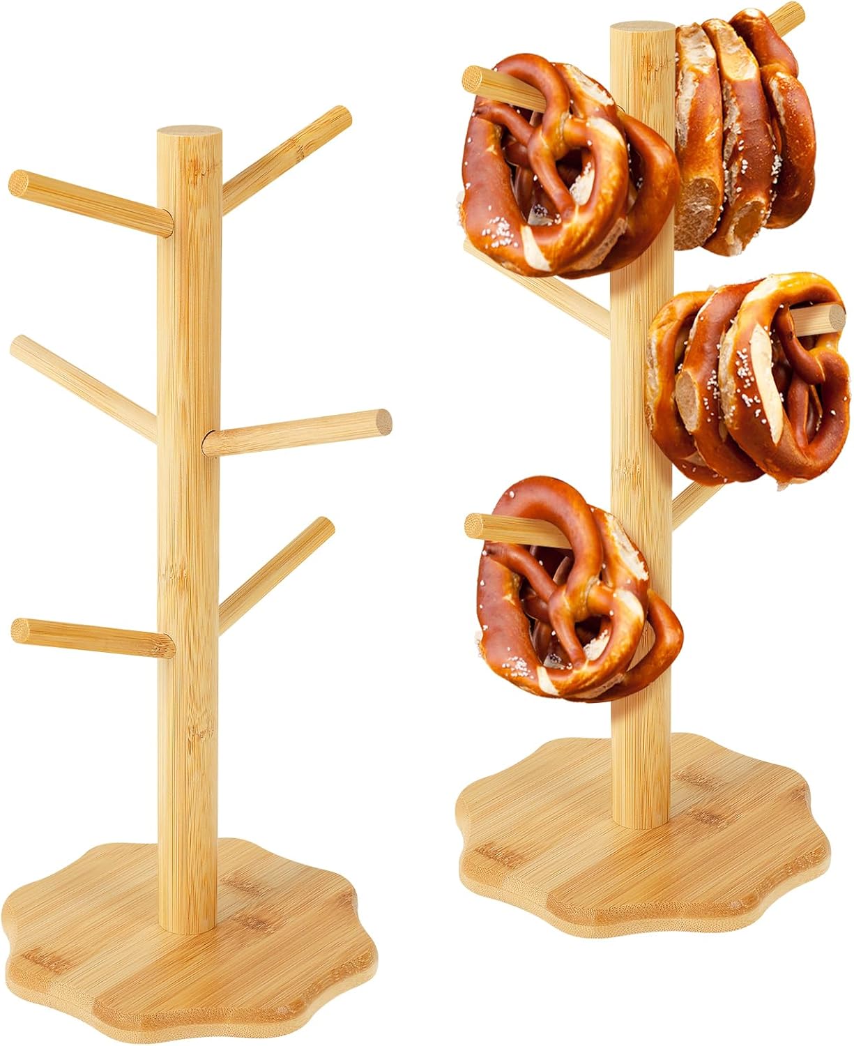 2 Stück 6-armiger Brezelhalter, rutschfest, Protokollfarbe