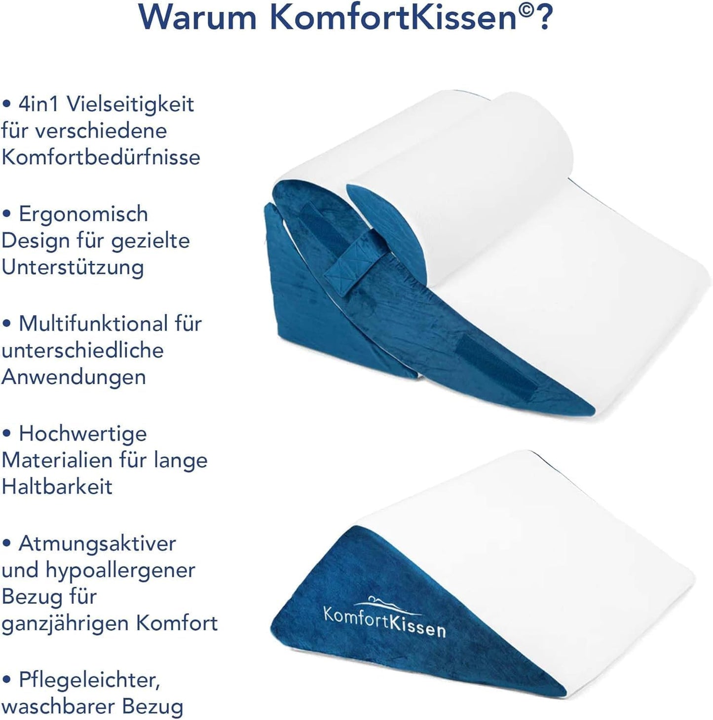 Ergonomisches 4-teiliges Keilkissen-Set, 12-in-1-Multifunktionsdesign