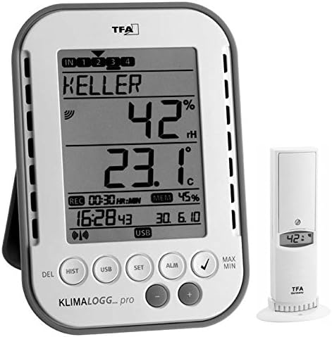 Profi-Klimalogger Klimalogg Pro mit Funksender, Weiss