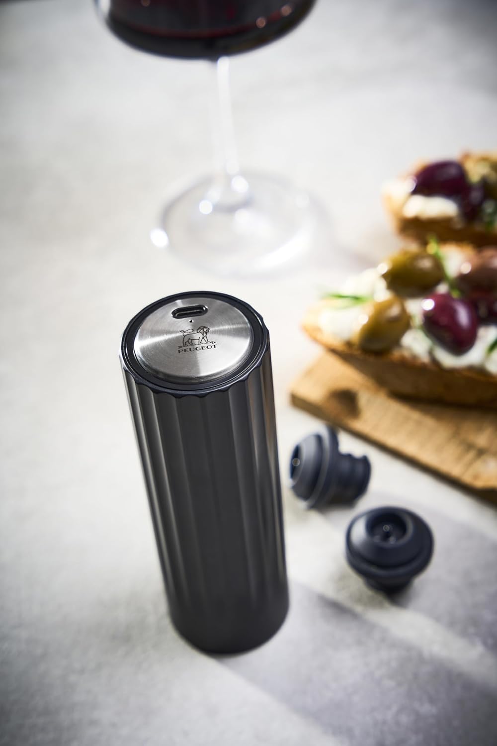 Elektrische Vakuumpumpe Preserve mit 2 Verschlüssen, Schwarz Elektrische