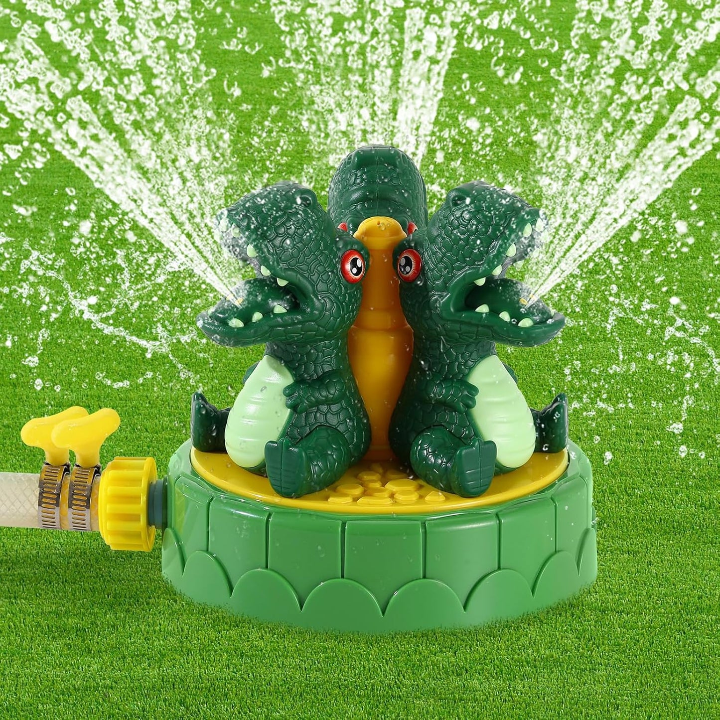 Rotierender Dinosaurier-Wassersprinkler, Rotierender Grüner Dinosaurier