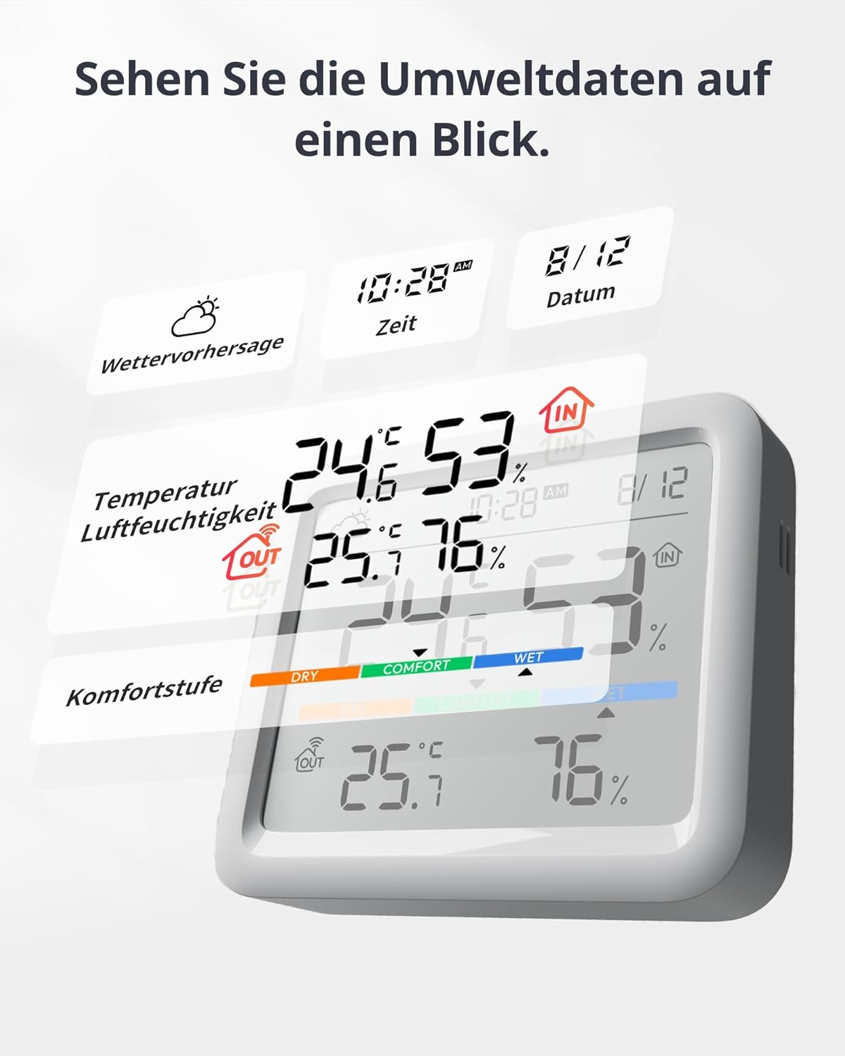 Meter Pro - Wlan Wetterstation mit Aussensensor, Wetterstation (Wlan)