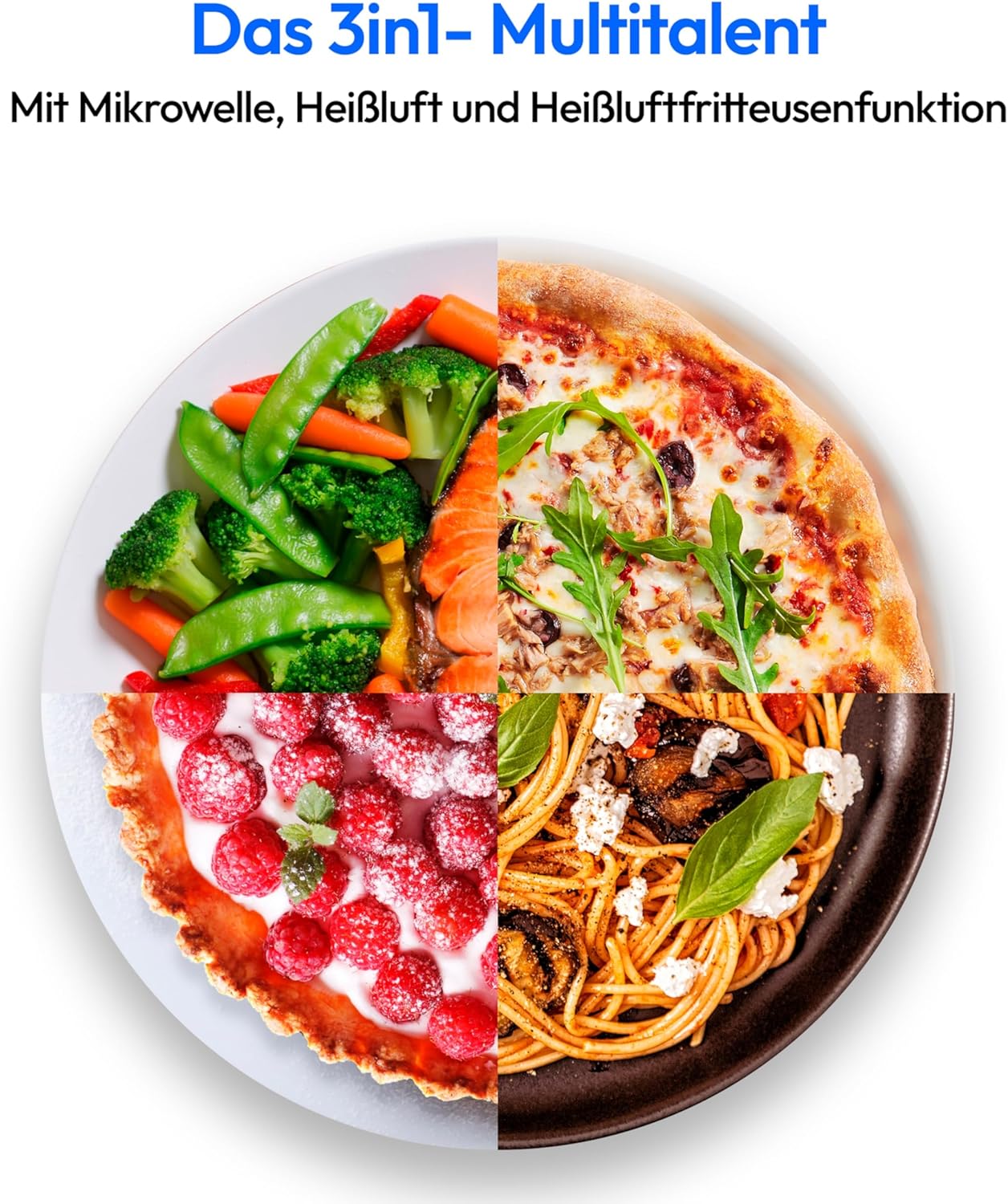 Mikrowelle mit Heissluftfritteuse (25L, 9 Programme)