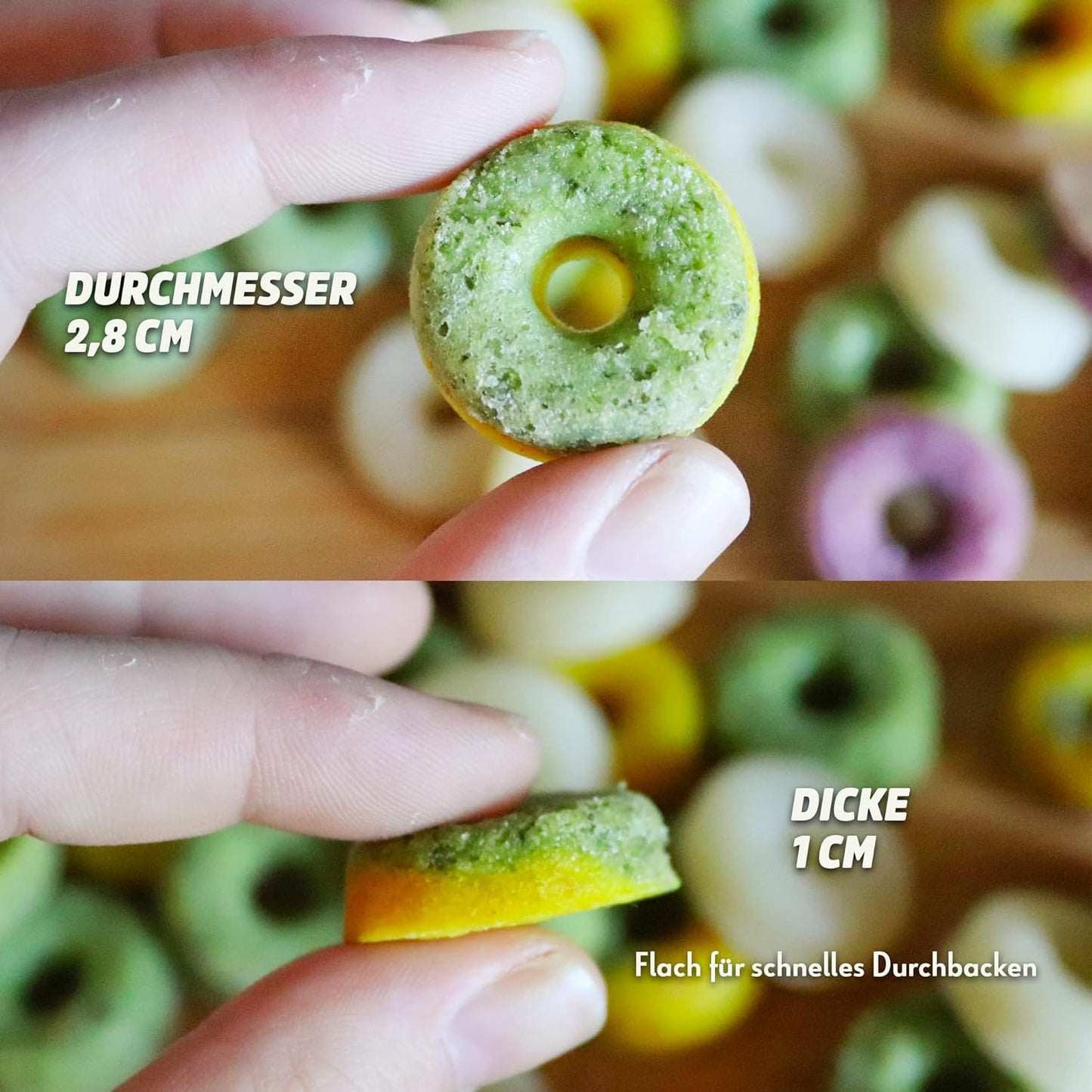 Medium Donut Backform für Hundekekse, Burgundy