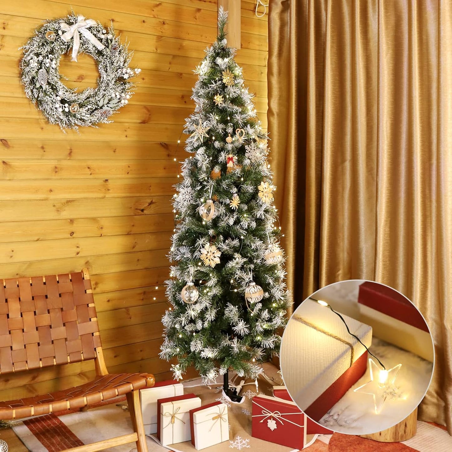 Weihnachtsbaum-Lichterkette mit Ring, 200 LEDs