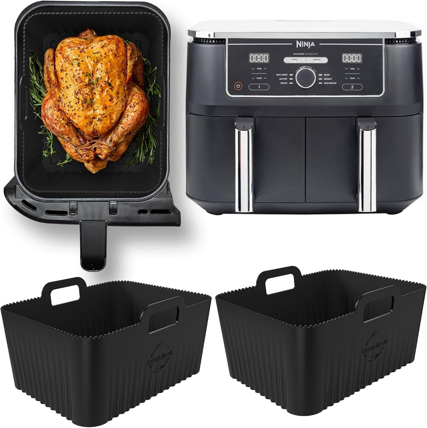Airfryer Silikonform-Set für Foodi Max (2 Stück), 9,5l Af400eu Silikonform