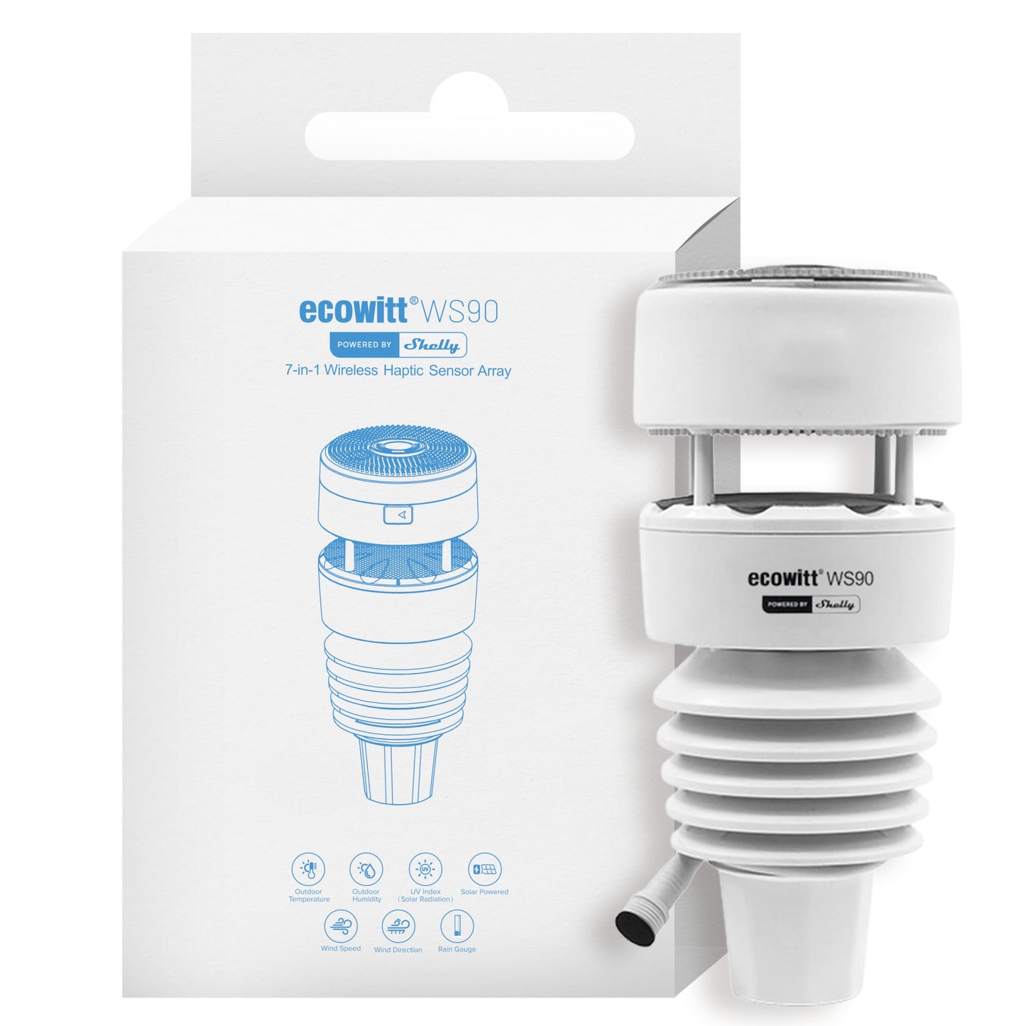 7-in-1 Smart Wetterstation Ecowitt mit UV- & Regenmessung