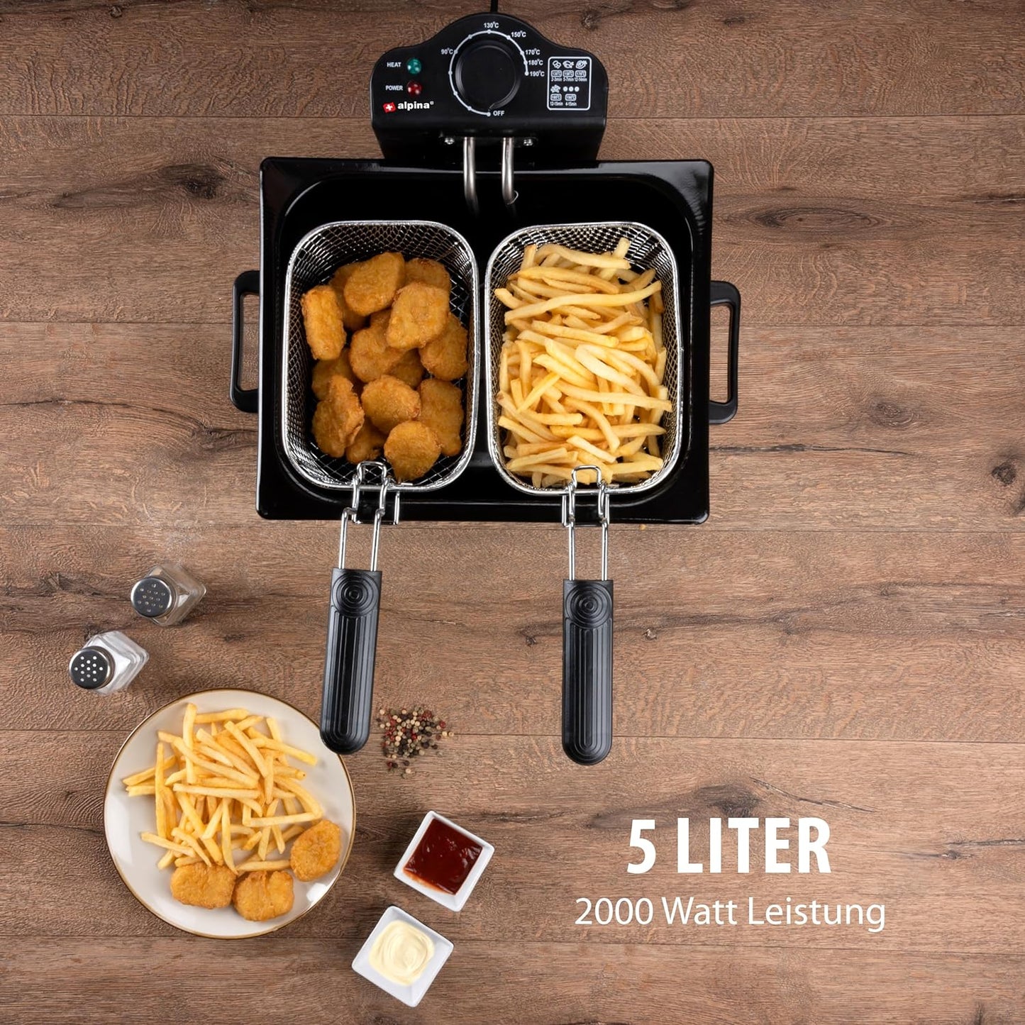 Doppel-Fritteuse, 5L mit 3 Körben