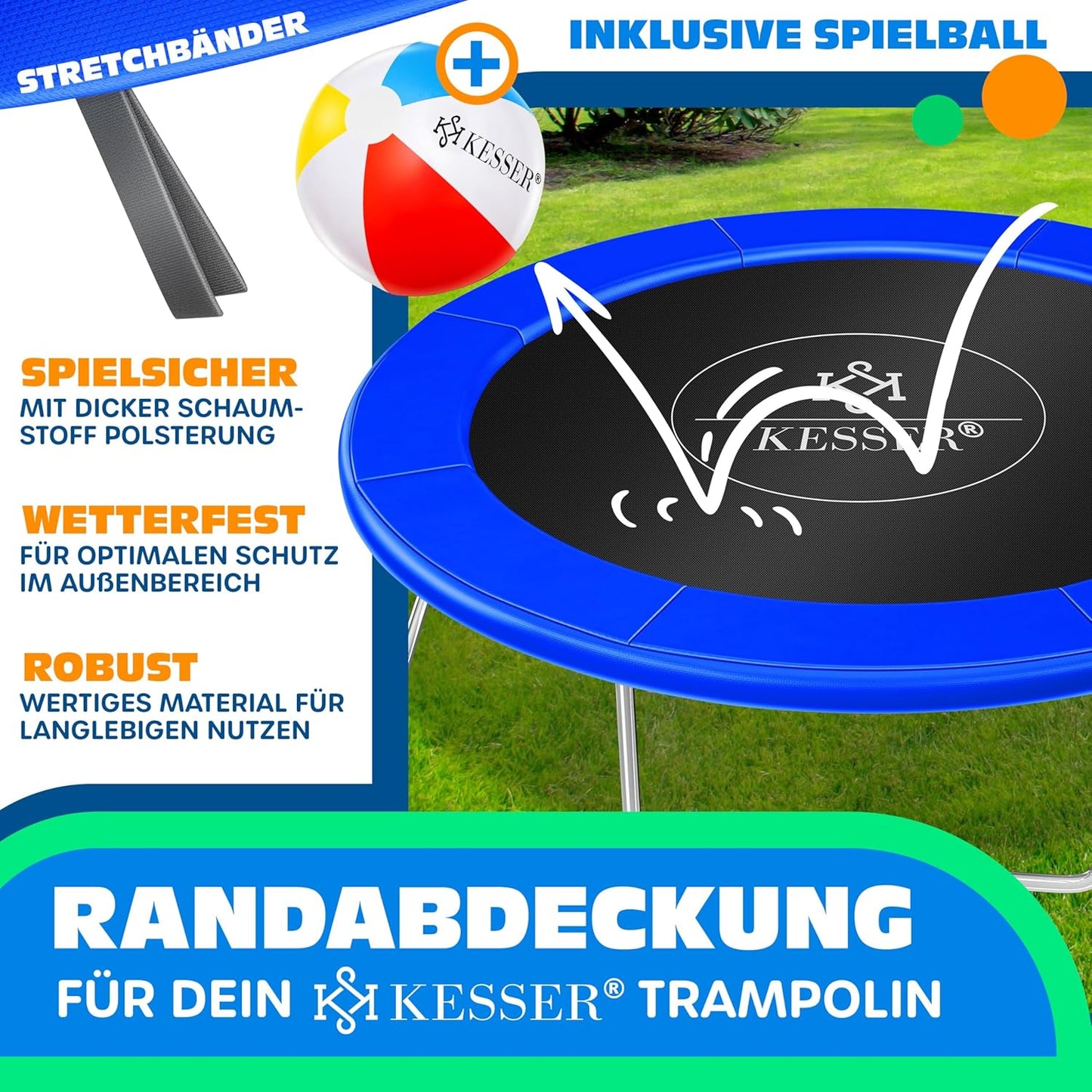 Trampolin Randabdeckung, Blau 427 cm