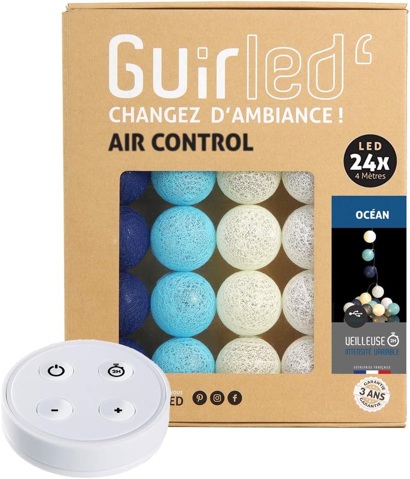 LED Baumwollkugeln, Blau Grau 2.4 m