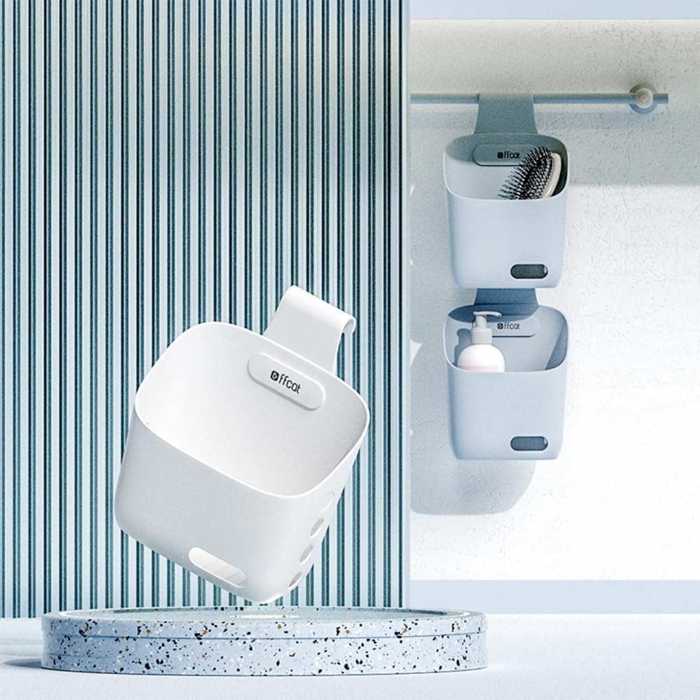 Platzsparender Hängekorb mit Haken und Ablaufloch, Grau Gross