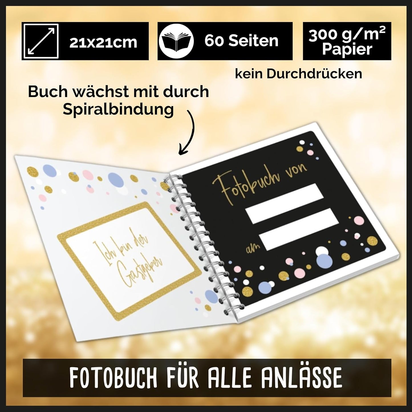 Party-Fotobuch mit 50 Fotoaufgaben, Party