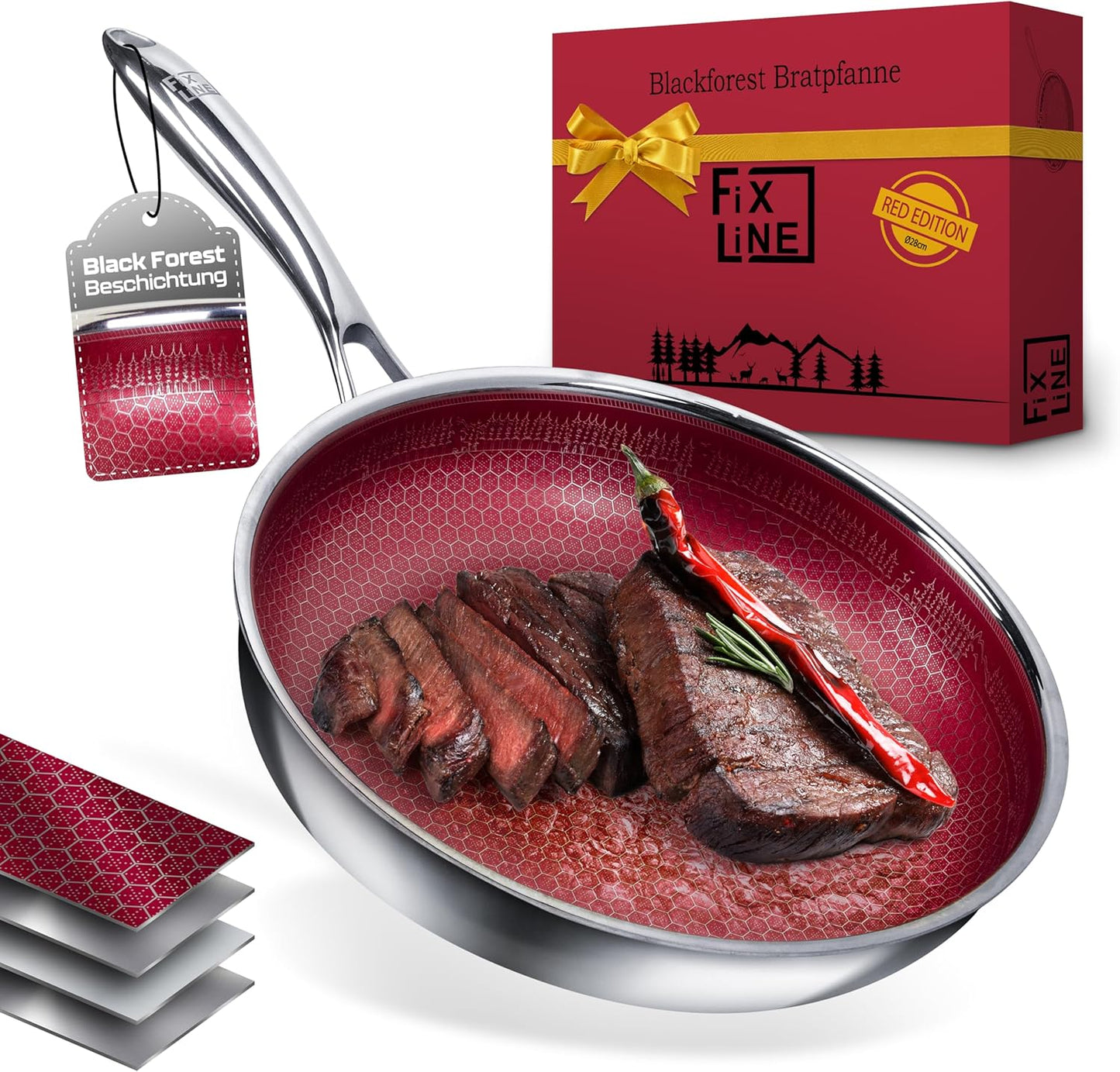 Red Edition Servierpfanne, Kratzfeste Pfanne 28cm I RED