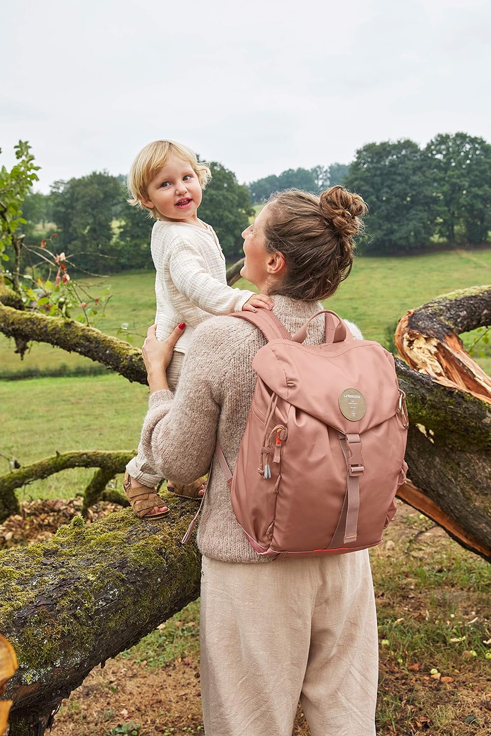 Baby Wickelrucksack mit Zubehör, wasserabweisend, Rust