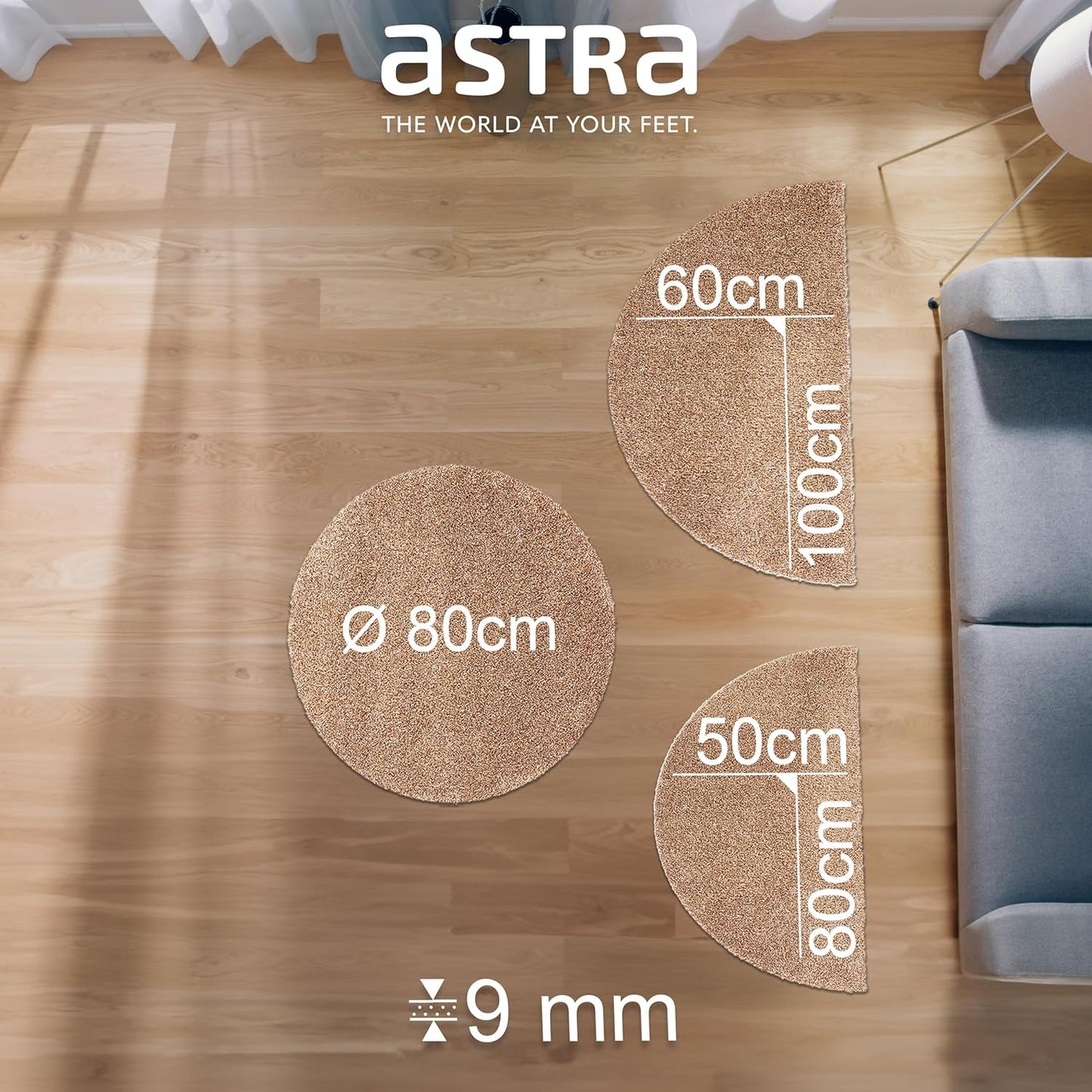Runde Schmutzfangmatte, ca. 80 cm rund Beige