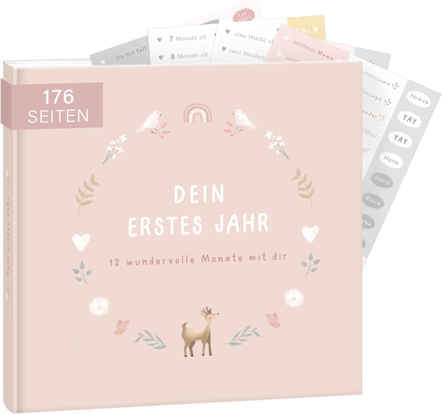 Babyalbum, mit Stickerset, Blumen
