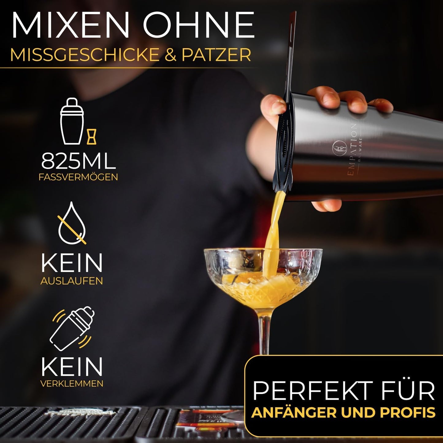 Cocktail Shaker Classic Set, 14-teilig, Classic Set Schwarz
