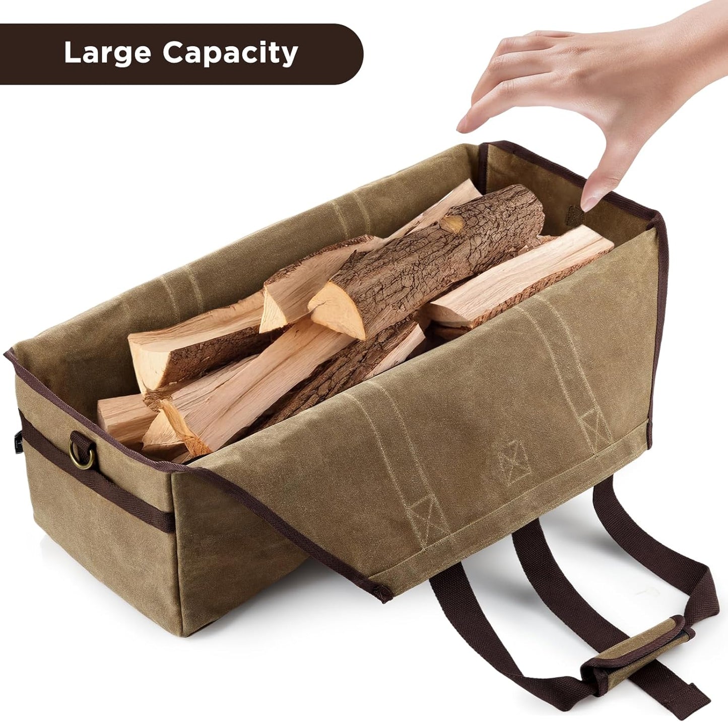 Wasserdichte Kaminholztasche, Khaki