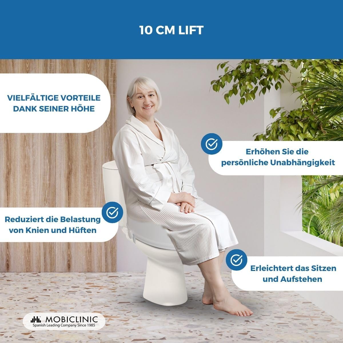 Toilettensitzerhöhung 10 cm für Senioren