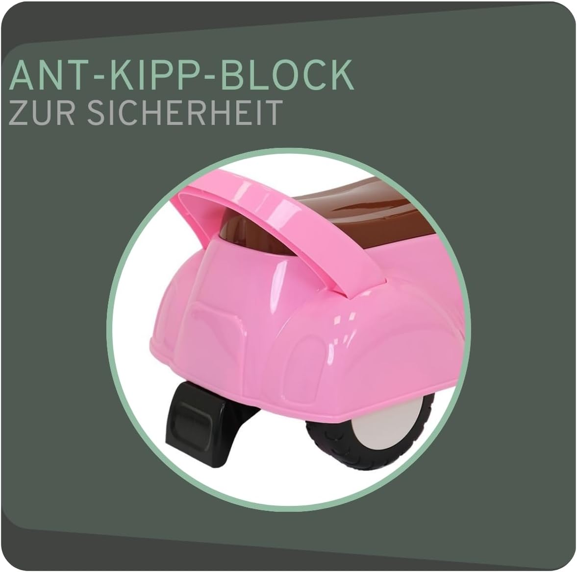 Riding Car Retro Scooter mit Hupe, Retro Rosa